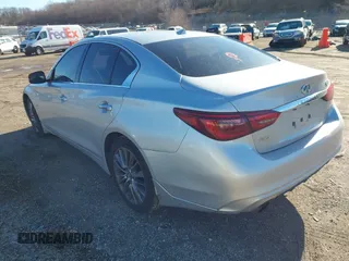 2018 Infiniti Q50 Luxe with VIN JN1EV7AR0JM433294, listed as a IAAI auction lot 41742303 with 62,217 mi miles and . Bid and sale history available at DreamBid. Image 3.