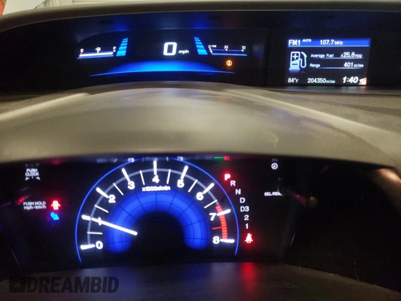 2012 Honda Civic EX with VIN 19XFB2F86CE001842, listed as a Copart auction lot 55585725 with 204,350 mi miles and Salvage Title. Bid and sale history available at DreamBid. Image 9.