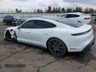 2025 Porsche Taycan with VIN WP0AA2Y18SSA09226, listed as a Copart auction lot 51801615 with 15,533 mi miles and Salvage title. Bid and sale history available at DreamBid. Image 2.