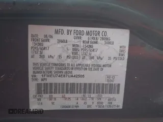 2007 Ford Explorer Eddie Bauer с VIN 1FMEU74E87UA42505, выставлен на аукционе IAAI как лот 42326670 с пробегом Не указан миль и . История ставок и продаж доступна на DreamBid. Изображение 9.
