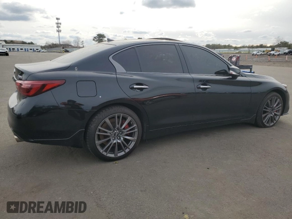 2022 Infiniti Q50 Red Sport 400 with VIN JN1FV7DR1NM390364, listed as a Copart auction lot 80071284 with 12,730 mi miles and Non repairable. Bid and sale history available at DreamBid. Image 3.