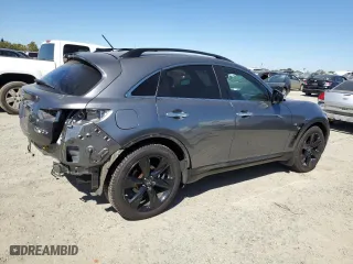 2017 Infiniti QX70 with VIN JN8CS1MW4HM414175, listed as a Copart auction lot 71221974 with 73,448 mi miles and Salvage Title. Bid and sale history available at carsss.com. Image 3.