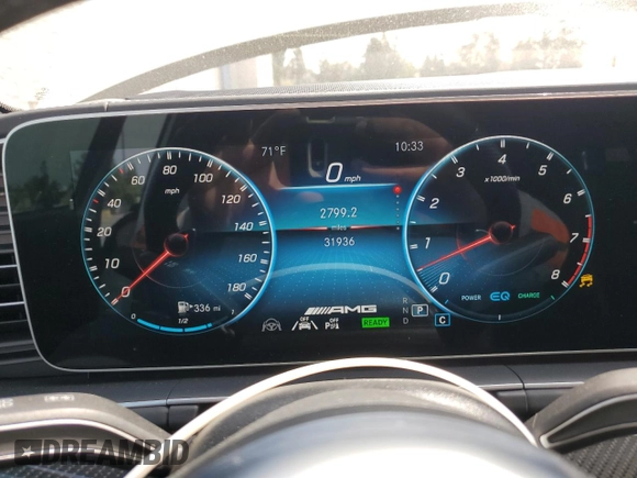 2022 Mercedes-Benz GLE 53 AMG with VIN 4JGFD6BB6NA688468, listed as a Copart auction lot 58760015 with 31,936 mi miles and Salvage title. Bid and sale history available at DreamBid. Image 9.