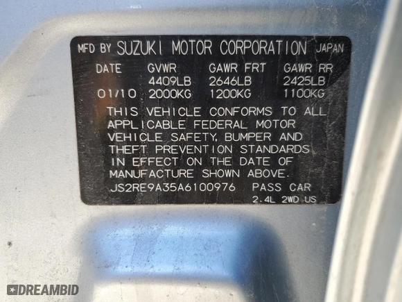 2010 Suzuki Kizashi SE with VIN JS2RE9A35A6100976, listed as a Copart auction lot 50768985 with 165,797 mi miles and Salvage Title. Bid and sale history available at carsss.com. Image 14.