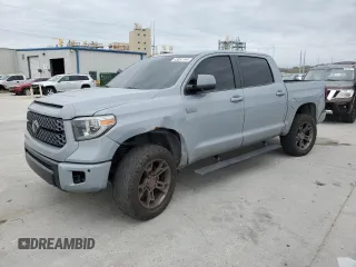 2018 Toyota Tundra 2WD SR5 with VIN 5TFEY5F15JX243601, listed as a Copart auction lot 43851194 with 148,053 mi miles and Salvage Title. Bid and sale history available at carsss.com. Image 1.