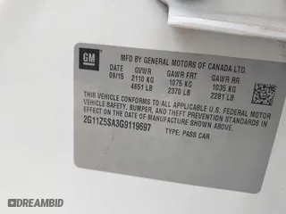 2016 Chevrolet Impala LS with VIN 2G11Z5SA3G9119697, listed as a IAAI auction lot 41688523 with 196,790 mi miles. Bid and sale history available at carsss.com. Image 9.