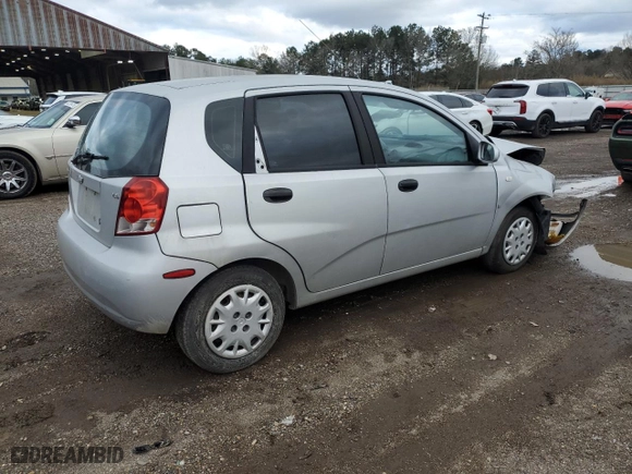 2007 Chevrolet Aveo LS with VIN KL1TD66627B697516, listed as a Copart auction lot 46631235 with 154,931 mi miles and Salvage Title. Bid and sale history available at carsss.com. Image 3.