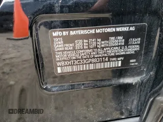2016 BMW X1 xDrive28i with VIN WBXHT3C33GP883114, listed as a Copart auction lot 46583145 with 87,265 mi miles and Salvage Title. Bid and sale history available at carsss.com. Image 13.