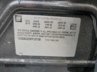 2015 Buick LaCrosse Leather with VIN 1G4GB5G30FF137138, listed as a Copart auction lot 54259285 with 169,384 mi miles and Salvage Title. Bid and sale history available at DreamBid. Image 13.