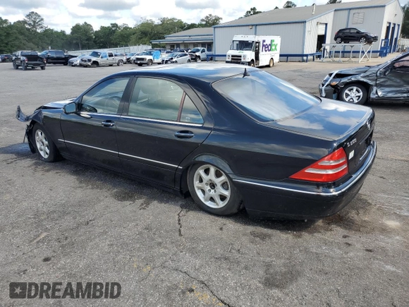 2002 Mercedes-Benz S 500 with VIN WDBNG75J92A289239, listed as a Copart auction lot 59052135 with Not provided miles and Salvage title. Bid and sale history available at DreamBid. Image 2.