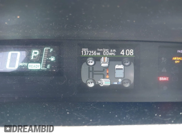 2012 Toyota Prius One with VIN JTDKDTB34C1028582, listed as a IAAI auction lot 42195119 with 137,256 mi miles and . Bid and sale history available at DreamBid. Image 7.