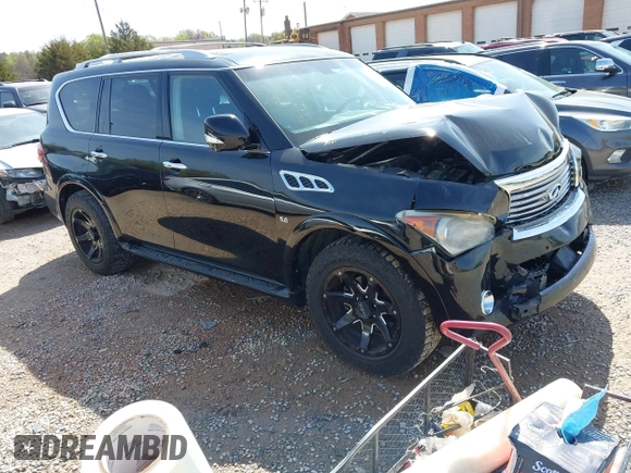 2014 Infiniti QX80 z VIN JN8AZ2NFXE9554706, wystawiony jako IAAI lot #41930947 z przebiegiem 133 655 mil mil oraz . Historia ofert i sprzedaży dostępna na DreamBid. Obrazek 1.