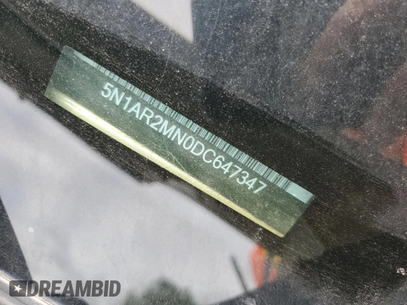 2013 Nissan Pathfinder SL with VIN 5N1AR2MN0DC647347, listed as a Copart auction lot 55679735 with 136,956 mi miles and Clean Title. Bid and sale history available at DreamBid. Image 13.