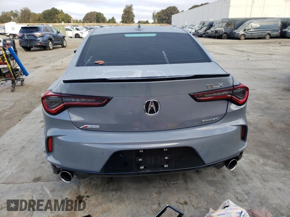 2024 Acura TLX w/A-Spec Package with VIN 19UUB6F59RA000539, listed as a Copart auction lot 77465054 with 4,739 mi miles and Salvage Title. Bid and sale history available at carsss.com. Image 6.