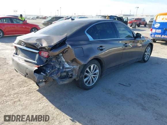 2014 Infiniti Q50 with VIN JN1BV7AP8EM683390, listed as a IAAI auction lot 40941679 with 154,408 mi miles. Bid and sale history available at carsss.com. Image 4.