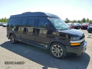 2018 Chevrolet Express Cargo Van with VIN 1GCWGBFG5J1242705, listed as a Copart auction lot 55627615 with 77,611 mi miles and Clean Title. Bid and sale history available at carsss.com. Image 4.