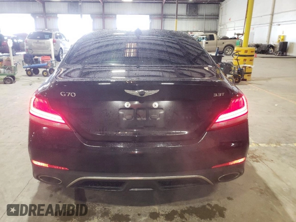 2019 Genesis G70 Dynamic with VIN KMTG34LE1KU019917, listed as a Copart auction lot 46551025 with 102,348 mi miles and Non Repairable. Bid and sale history available at DreamBid. Image 6.