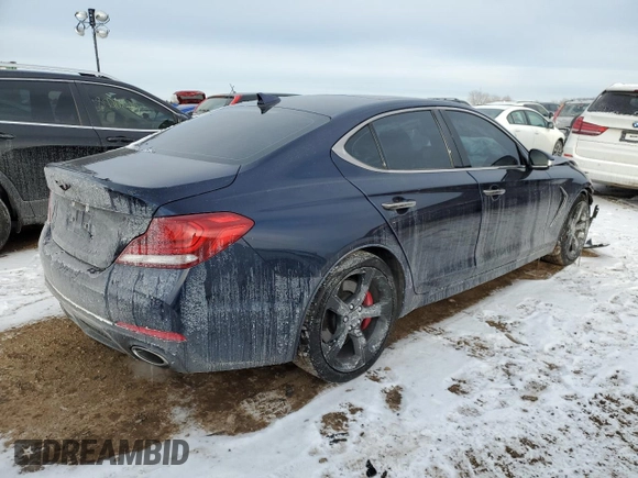2021 Genesis G70 3.3T with VIN KMTG34LE3MU074503, listed as a Copart auction lot 41836875 with 40,556 mi miles and Salvage title. Bid and sale history available at DreamBid. Image 3.