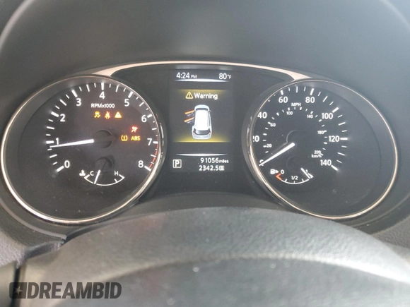 2016 Nissan Rogue SV with VIN KNMAT2MV8GP691017, listed as a Copart auction lot 55435685 with 91,056 mi miles and Salvage Title. Bid and sale history available at DreamBid. Image 9.