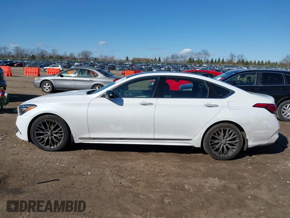 2018 Genesis G80 3.3T Sport with VIN KMHGN4JBXJU222333, listed as a IAAI auction lot 41815371 with 77,494 mi miles. Bid and sale history available at carsss.com. Image 14.