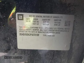 2015 Buick Regal with VIN 2G4GV5EK2F9272129, listed as a IAAI auction lot 42227830 with 127,840 mi miles and . Bid and sale history available at DreamBid. Image 9.