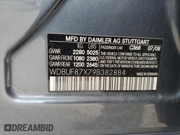 2009 Mercedes-Benz E 350 Luxury z VIN WDBUF87X79B382884, wystawiony jako Copart lot #51075285 z przebiegiem 157 410 mil mil oraz Szkoda całkowita • Salvage title. Historia ofert i sprzedaży dostępna na DreamBid. Obrazek 12.