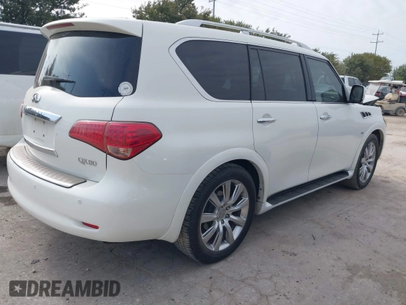 2014 Infiniti QX80 z VIN JN8AZ2NF1E9552567, wystawiony jako IAAI lot #40608266 z przebiegiem 94 809 mil mil oraz . Historia ofert i sprzedaży dostępna na DreamBid. Obrazek 4.
