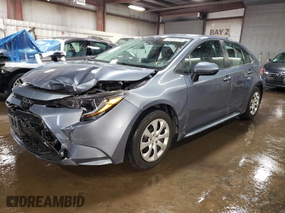 2021 Toyota Corolla LE with VIN 5YFEPMAE0MP196360, listed as a Copart auction lot 49592395 with 38,156 mi miles and Salvage Title. Bid and sale history available at DreamBid. Image 1.
