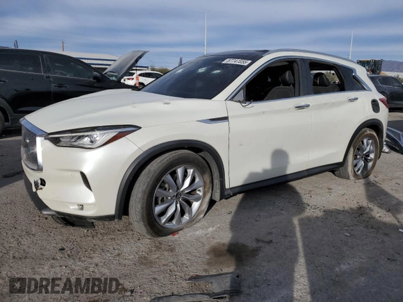 2019 Infiniti QX50 LUXE with VIN 3PCAJ5M13KF145250, listed as a Copart auction lot 87747055 with 0 mi miles and Salvage Title. Bid and sale history available at carsss.com. Image 1.