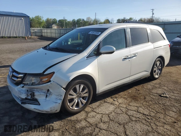 2014 Honda Odyssey EX-L with VIN 5FNRL5H61EB005740, listed as a Copart auction lot 54663595 with 118,971 mi miles and Salvage Title. Bid and sale history available at DreamBid. Image 1.
