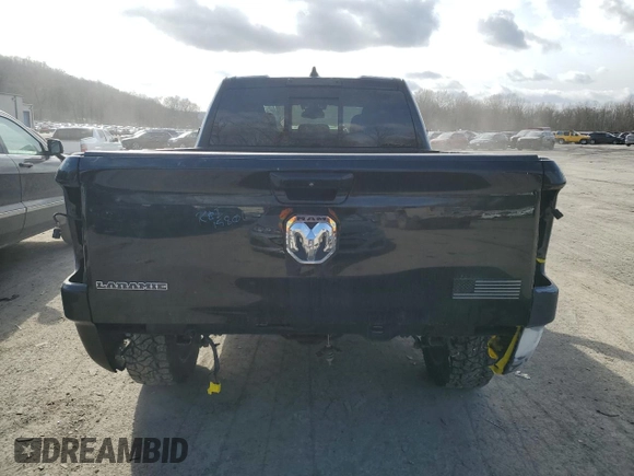 2019 Ram 1500 Laramie with VIN 1C6SRFDT3KN602992, listed as a Copart auction lot 44276045 with 79,272 mi miles and Salvage Title. Bid and sale history available at carsss.com. Image 6.