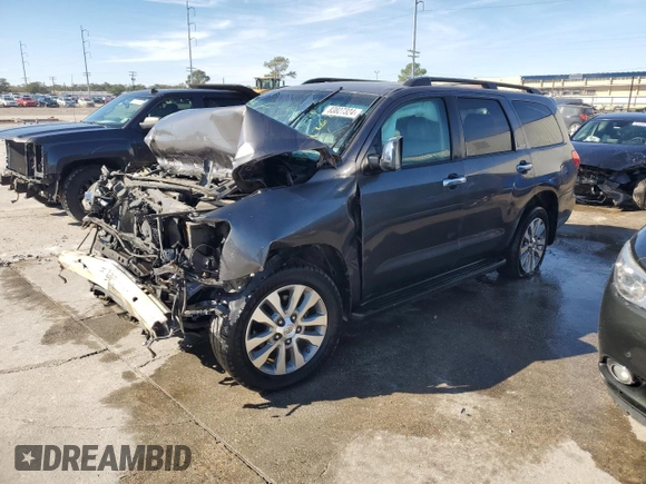 2014 Toyota Sequoia Limited with VIN 5TDKY5G1XES053757, listed as a Copart auction lot 83827324 with 0 mi miles and Salvage Title. Bid and sale history available at carsss.com. Image 1.