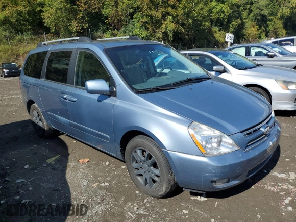 2009 Kia Sedona LX with VIN KNDMB233X96279951, listed as a Copart auction lot 73436374 with 76,558 mi miles and Clean Title. Bid and sale history available at carsss.com. Image 4.