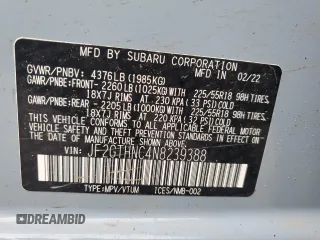 2022 Subaru Crosstrek Limited с VIN JF2GTHNC4N8239388, выставлен на аукционе Copart как лот 57982985 с пробегом 52 475 миль миль и Списание • Salvage title. История ставок и продаж доступна на DreamBid. Изображение 14.