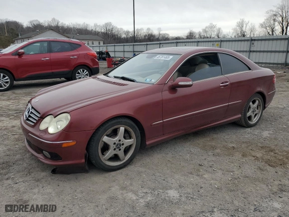2003 Mercedes-Benz CLK-Class 5.0L with VIN WDBTJ75J83F022638, listed as a Copart auction lot 46781465 with 187,121 mi miles and Salvage Title. Bid and sale history available at carsss.com. Image 1.