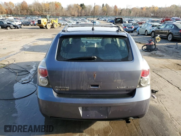 2009 Pontiac Vibe with VIN 5Y2SM67049Z452998, listed as a Copart auction lot 78538494 with 184,596 mi miles and Salvage Title. Bid and sale history available at carsss.com. Image 6.