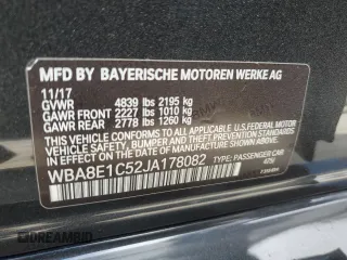 2018 BMW 3 Series 330e iPerformance with VIN WBA8E1C52JA178082, listed as a Copart auction lot 44809595 with 153,425 mi miles and Salvage Title. Bid and sale history available at carsss.com. Image 15.