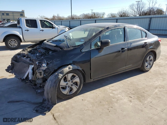 2015 Honda Civic Sedan LX with VIN 2HGFB2F52FH545173, listed as a Copart auction lot 86155844 with 0 mi miles and Salvage Title. Bid and sale history available at carsss.com. Image 1.
