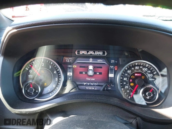 2019 Ram 1500 Big Horn/Lone Star with VIN 1C6SRFFT2KN647936, listed as a IAAI auction lot 41294403 with 123,834 mi miles. Bid and sale history available at carsss.com. Image 7.