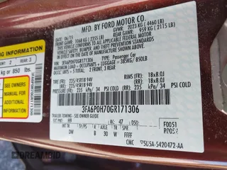 2016 Ford Fusion SE with VIN 3FA6P0H70GR171306, listed as a IAAI auction lot 41848701 with 79,223 mi miles. Bid and sale history available at carsss.com. Image 9.