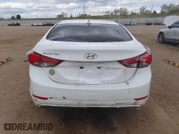 2015 Hyundai Elantra SE with VIN 5NPDH4AE1FH596078, listed as a Copart auction lot 52985755 with 95,758 mi miles and Salvage title. Bid and sale history available at DreamBid. Image 6.