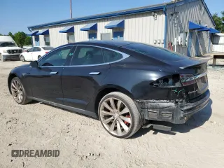 2015 Tesla Model S 85D with VIN 5YJSA1E48FF118749, listed as a Copart auction lot 54516035 with 115,380 mi miles and Salvage Title. Bid and sale history available at carsss.com. Image 2.
