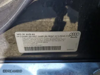 2012 Audi A8 L with VIN WAURVAFDXCN034461, listed as a Copart auction lot 80657854 with 165,581 mi miles and Salvage Title. Bid and sale history available at carsss.com. Image 12.