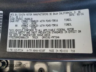 2016 Toyota Tacoma SR5 with VIN 3TMDZ5BN9GM006139, listed as a Copart auction lot 89292365 with 179,756 mi miles and Salvage Title. Bid and sale history available at DreamBid. Image 12.