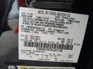 2009 Ford Taurus X Eddie Bauer с VIN 1FMDK07W39GA05148, выставлен на аукционе Copart как лот 51983795 с пробегом 130 362 миль миль и Списание • Salvage title. История ставок и продаж доступна на DreamBid. Изображение 13.