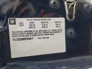 2005 Chevrolet Malibu with VIN 1G1ZS52865F304917, listed as a Copart auction lot 88081865 with 198,132 mi miles and Salvage Title. Bid and sale history available at carsss.com. Image 13.