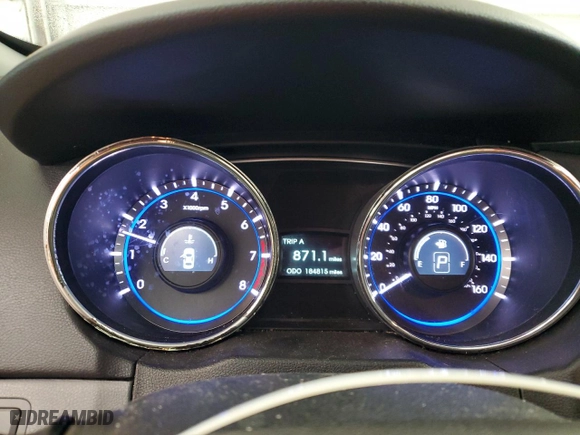 2011 Hyundai Sonata SE with VIN 5NPEC4AC2BH055861, listed as a Copart auction lot 49833385 with 184,815 mi miles and Salvage Title. Bid and sale history available at carsss.com. Image 9.
