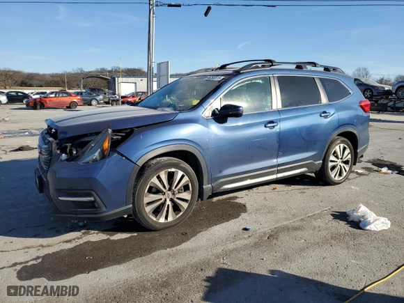 2021 Subaru Ascent Limited with VIN 4S4WMAPD0M3437946, listed as a Copart auction lot 46393815 with 55,556 mi miles and Salvage Title. Bid and sale history available at carsss.com. Image 1.