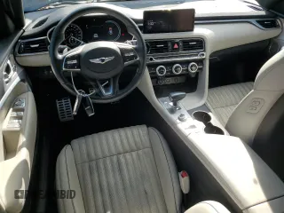 2022 Genesis G70 3.3T with VIN KMTG54TE9NU084593, listed as a Copart auction lot 80367864 with 27,100 mi miles and Salvage Title. Bid and sale history available at DreamBid. Image 8.