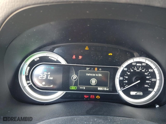 2017 Kia Niro LX with VIN KNDCB3LC6H5093443, listed as a Copart auction lot 46389115 with 86,618 mi miles and Salvage Title. Bid and sale history available at carsss.com. Image 9.